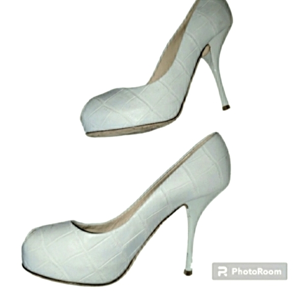 Guiseppe Zanotti Crocodile Platform Pumps Heels 🤍 RETAIL $975- 🤍 Worn 1 Time - Picture 9 of 10